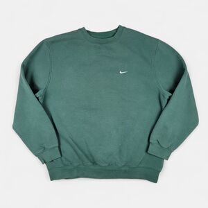 Vintage Nike Sweatshirt Men's XL Green Crewneck Pullover Swoosh Logo Y2K 00's